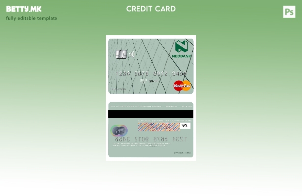 Модерен стил шаблон за мастер картички на Лесото Недбанк